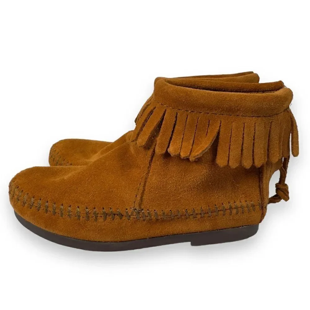 Minnetonka Frint Moc Leather Boots Brown 264863 Toddler 10‎